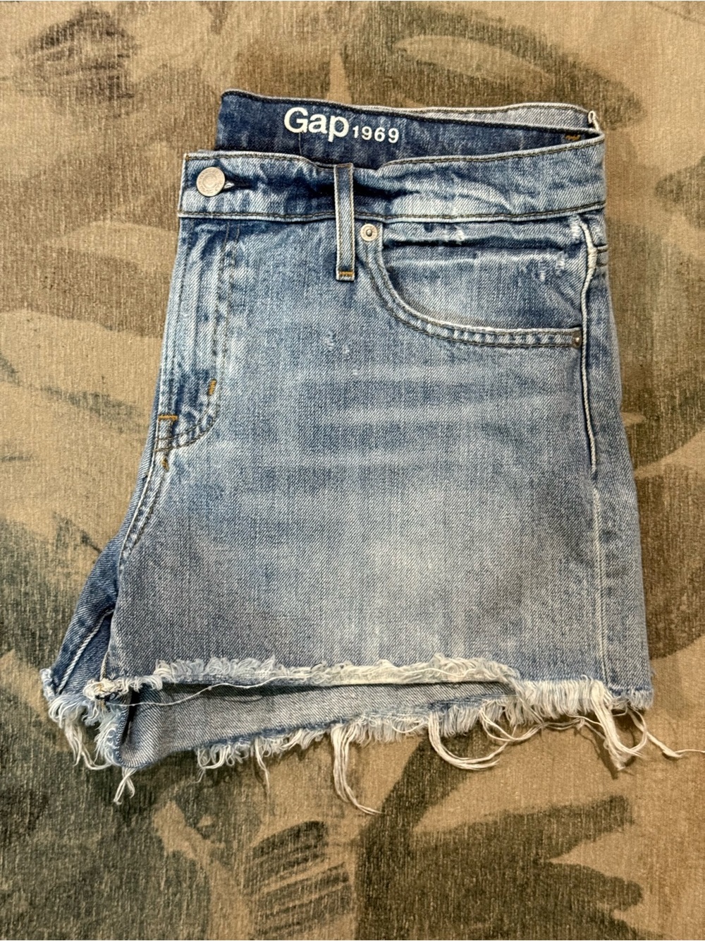 GAP Light Blue Denim Jean Shorts with Frayed / Cut off Hem